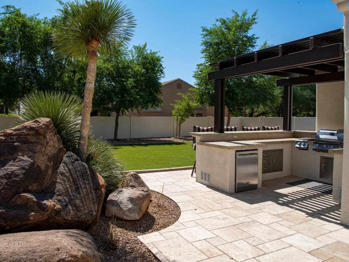 Paver Patio — Backyard patio & fire-pit build by Ruiz Landscaping
